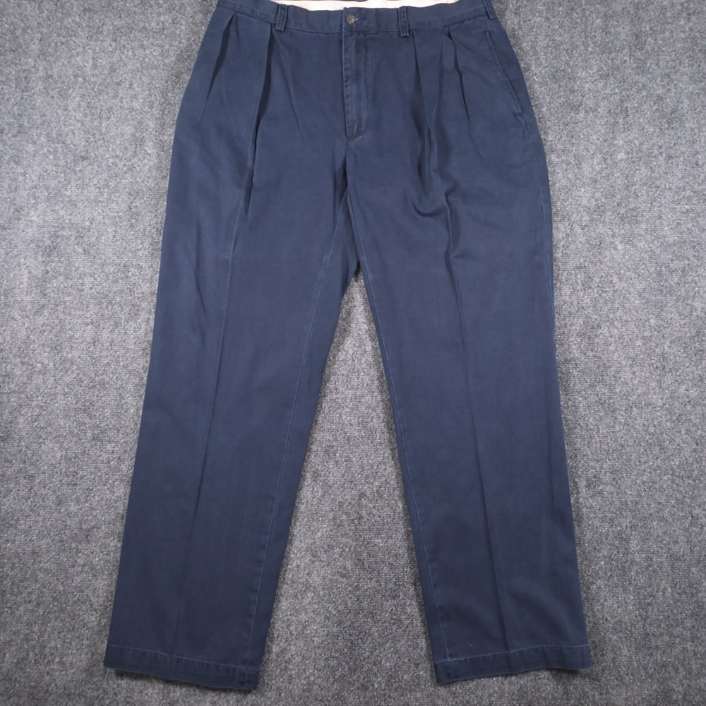 Polo Ralph Lauren Classic Fit Pleated Chino Pants Mens 36x32 Navy Blue Preppy